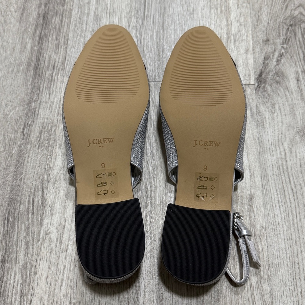 J Crew Silver and Black Slingback Heels - Picture 4 of 6